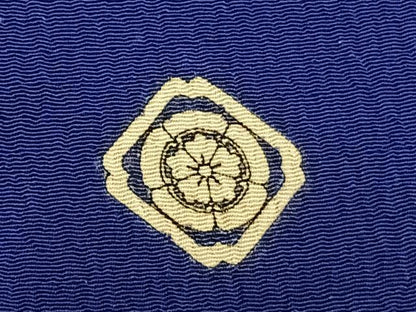 平和屋着物▽上質な色無地　単衣　紺藍色　正絹　逸品　AABC0461fy