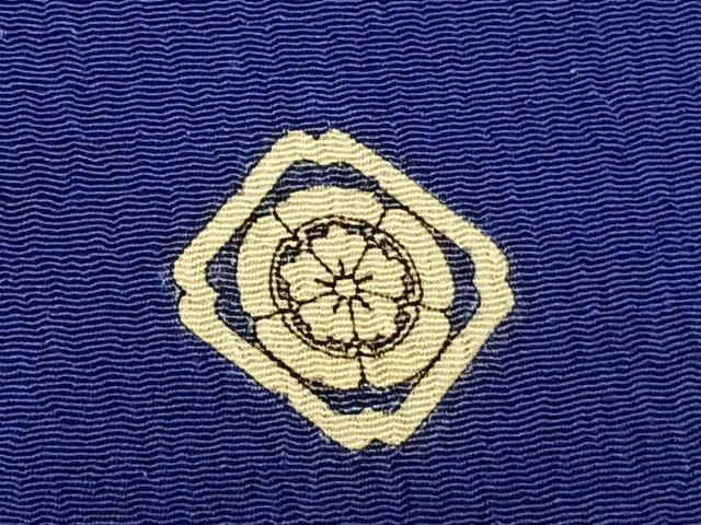 平和屋着物▽上質な色無地　単衣　紺藍色　正絹　逸品　AABC0461fy