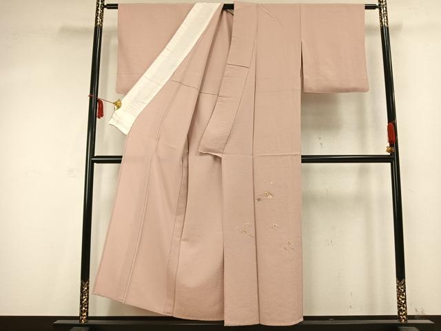 平和屋着物▽豪華色留袖 単衣 駒刺繍 草花文 正絹 逸品 AABC0464fy
