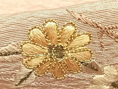 平和屋着物▽豪華色留袖 単衣 駒刺繍 草花文 正絹 逸品 AABC0464fy