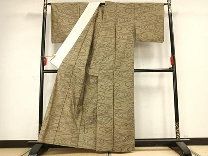 平和屋着物▽本場大島紬 単衣 流水文 正絹 逸品 AABC0468fy