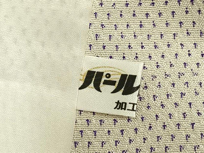 平和屋着物▽本塩沢 単衣 蚊絣 正絹 逸品 AABC0472fy