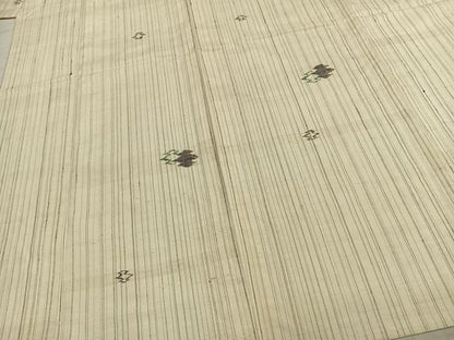 平和屋着物▽上質な紬 単衣 幾何学文様 正絹 逸品 AABC0474fy