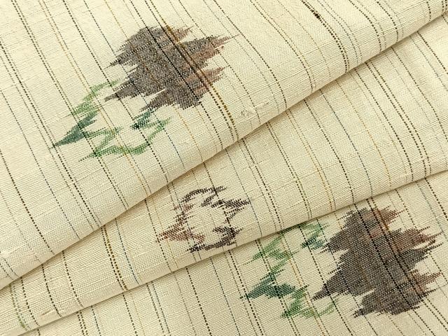平和屋着物▽上質な紬 単衣 幾何学文様 正絹 逸品 AABC0474fy