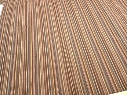 平和屋着物▽胡里紬 単衣 縞 反端付き 正絹 逸品 AABC0477fy