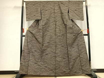 平和屋着物▽本場大島紬 単衣 7マルキ 雲取り文 正絹 逸品 AABC0478fy