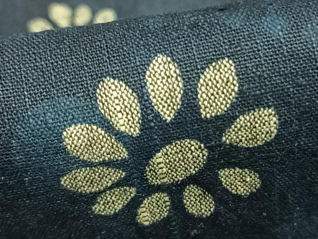 平和屋着物▽上質な紬 単衣 花尽くし 正絹 逸品 AABC0481fy