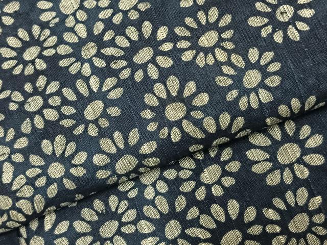 平和屋着物▽上質な紬 単衣 花尽くし 正絹 逸品 AABC0481fy