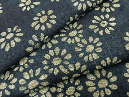 平和屋着物▽上質な紬 単衣 花尽くし 正絹 逸品 AABC0481fy