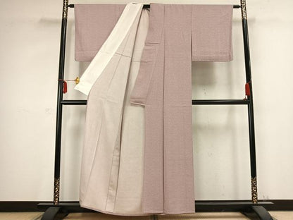 平和屋着物▽上質な小紋　単衣　花唐草文　正絹　逸品　AABC0488fy