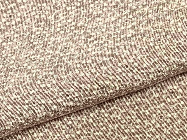 平和屋着物▽上質な小紋　単衣　花唐草文　正絹　逸品　AABC0488fy