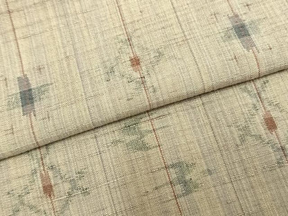 平和屋着物▽上質な紬 単衣 絣柄 正絹 逸品 AABC0489fy