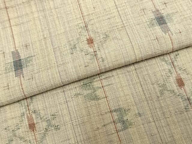 平和屋着物▽上質な紬 単衣 絣柄 正絹 逸品 AABC0489fy
