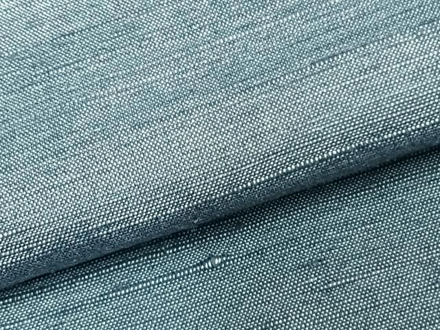平和屋着物▽上質な紬 単衣 色無地 紺鼠色 正絹 逸品 AABC0494fy