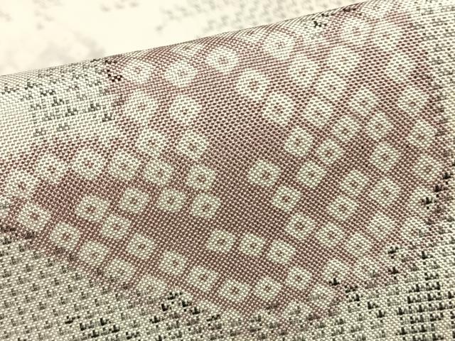 平和屋着物▽本場大島紬 白大島 単衣 9マルキ 草花文 正絹 逸品 AABC0496fy