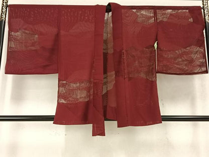 平和屋着物▽羽織 スリーシーズン 春夏秋 塵除け 幾何学文様 正絹 逸品 AABC0503fy