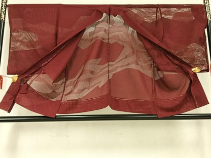 平和屋着物▽羽織 スリーシーズン 春夏秋 塵除け 幾何学文様 正絹 逸品 AABC0503fy