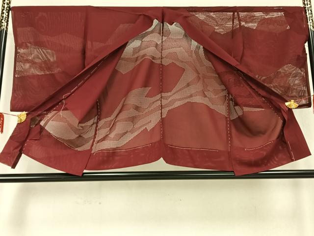 平和屋着物▽羽織 スリーシーズン 春夏秋 塵除け 幾何学文様 正絹 逸品 AABC0503fy