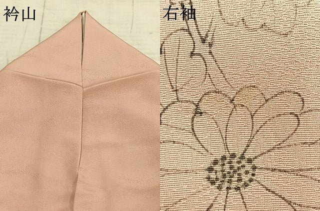 平和屋着物▽訪問着 単衣 手描き 草花文 暈し染め 正絹 逸品 AABC0507fy