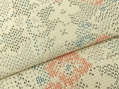 平和屋着物▽本塩沢 単衣 色紙重ね枝花文 正絹 逸品 AABC0508fy