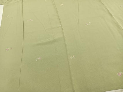 平和屋着物▽上質な小紋 単衣 枝花文 金彩 ますいわ屋扱い 正絹 逸品 AABC0511fy