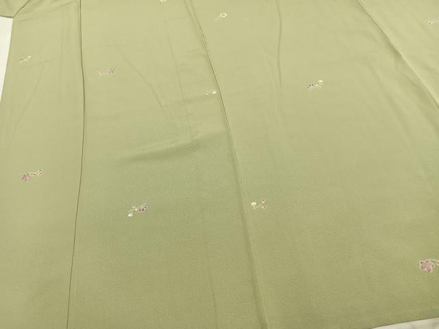 平和屋着物▽上質な小紋 単衣 枝花文 金彩 ますいわ屋扱い 正絹 逸品 AABC0511fy