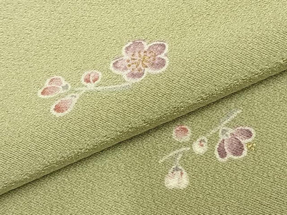 平和屋着物▽上質な小紋 単衣 枝花文 金彩 ますいわ屋扱い 正絹 逸品 AABC0511fy
