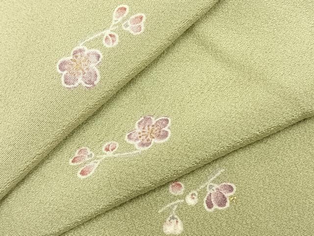 平和屋着物▽上質な小紋 単衣 枝花文 金彩 ますいわ屋扱い 正絹 逸品 AABC0511fy