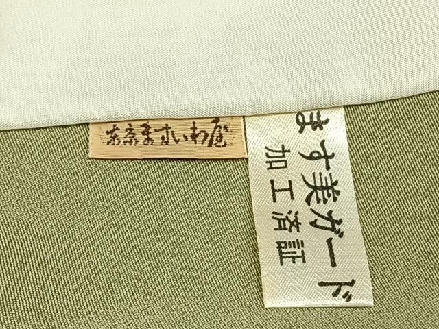 平和屋着物▽上質な小紋 単衣 枝花文 金彩 ますいわ屋扱い 正絹 逸品 AABC0511fy
