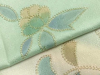 平和屋着物▽訪問着 単衣 草花文 暈し染め 金糸 正絹 逸品 AABC0515fy