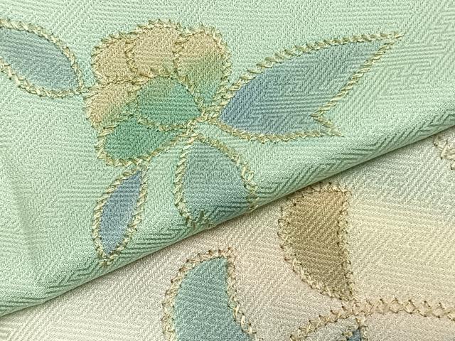 平和屋着物▽訪問着 単衣 草花文 暈し染め 金糸 正絹 逸品 AABC0515fy