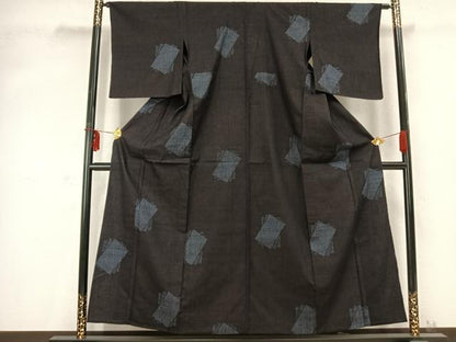 平和屋着物▽本場結城紬 重要無形文化財 単衣 100亀甲 色紙重ね文 ますいわ屋扱い 正絹 逸品 未使用 AABC0517fy