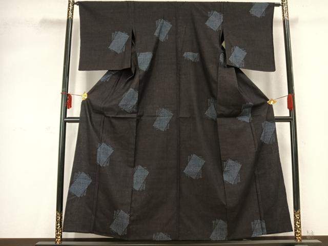 平和屋着物▽本場結城紬 重要無形文化財 単衣 100亀甲 色紙重ね文 ますいわ屋扱い 正絹 逸品 未使用 AABC0517fy