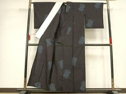 平和屋着物▽本場結城紬 重要無形文化財 単衣 100亀甲 色紙重ね文 ますいわ屋扱い 正絹 逸品 未使用 AABC0517fy