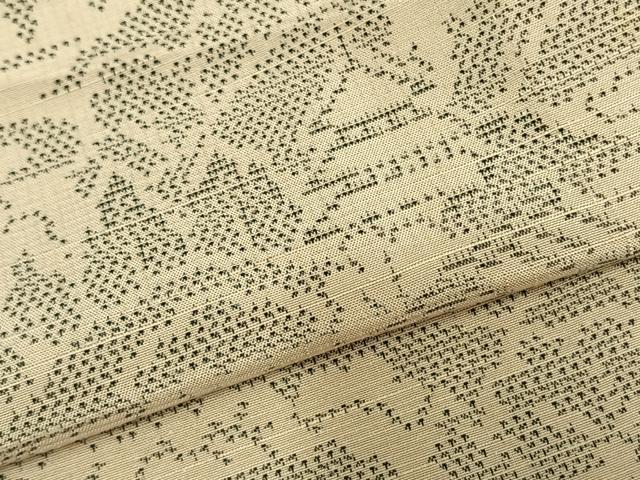 平和屋着物▽上質な紬 単衣 風景文 三越扱い 正絹 逸品 AABC0518fy