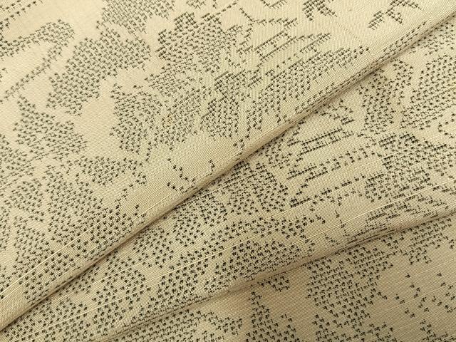 平和屋着物▽上質な紬 単衣 風景文 三越扱い 正絹 逸品 AABC0518fy