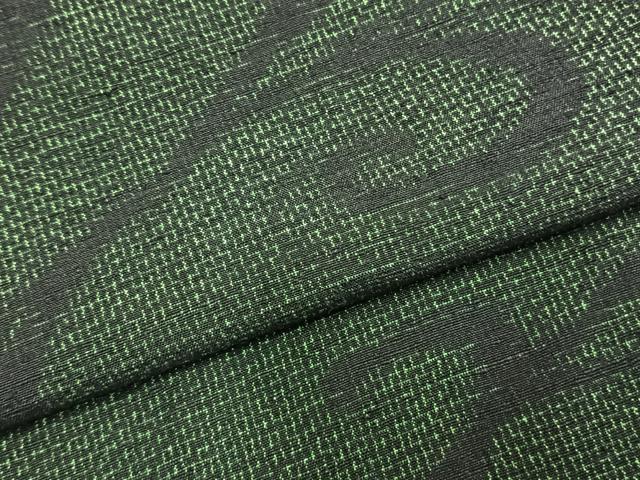 平和屋着物▽上質な紬 単衣 渦巻き文 正絹 逸品 AABC0519fy