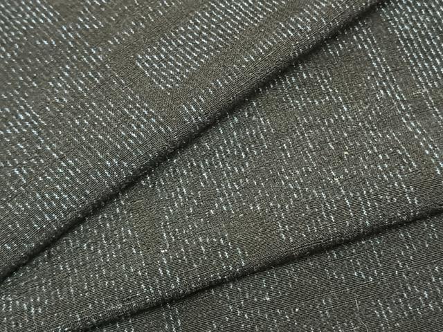 平和屋着物▽上質な紬 単衣 色紙重ね花文 正絹 逸品 AABC0520fy