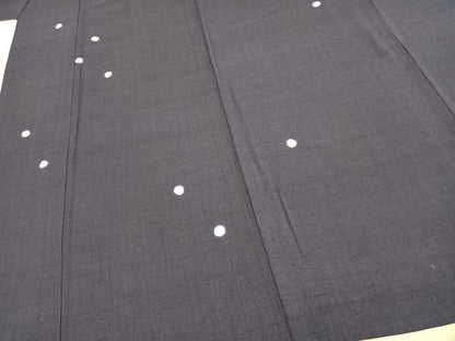 平和屋着物▽上質な紬 単衣 丸文 蛍暈し 正絹 逸品 AABC0521fy