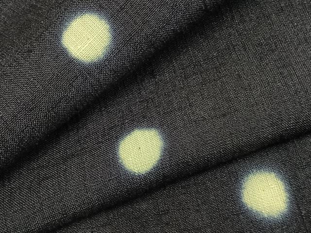 平和屋着物▽上質な紬 単衣 丸文 蛍暈し 正絹 逸品 AABC0521fy
