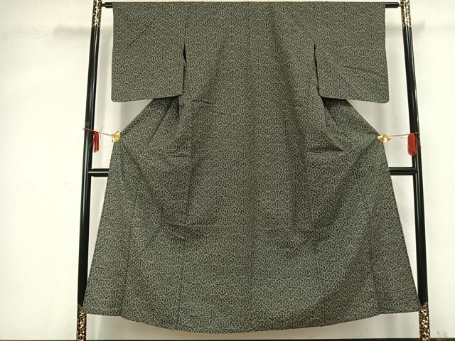 平和屋着物▽上質な紬 単衣 花尽くし 正絹 逸品 AABC0522fy