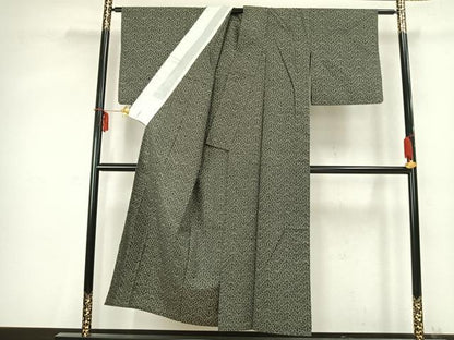 平和屋着物▽上質な紬 単衣 花尽くし 正絹 逸品 AABC0522fy