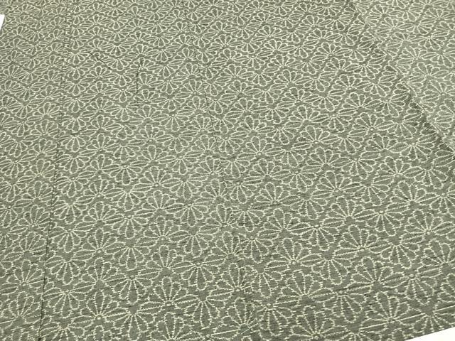 平和屋着物▽上質な紬 単衣 花尽くし 正絹 逸品 AABC0522fy