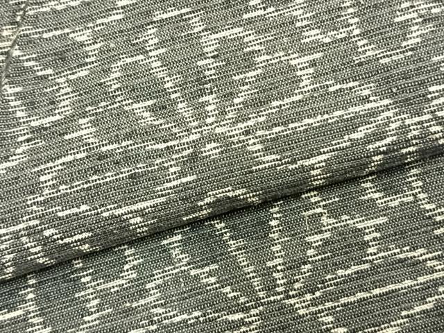 平和屋着物▽上質な紬 単衣 花尽くし 正絹 逸品 AABC0522fy