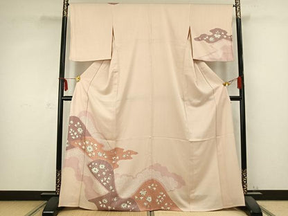 平和屋着物▽訪問着 単衣 絞り 辻が花 正絹 逸品 AABC0525fy