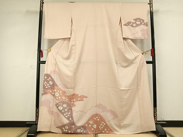 平和屋着物▽訪問着 単衣 絞り 辻が花 正絹 逸品 AABC0525fy