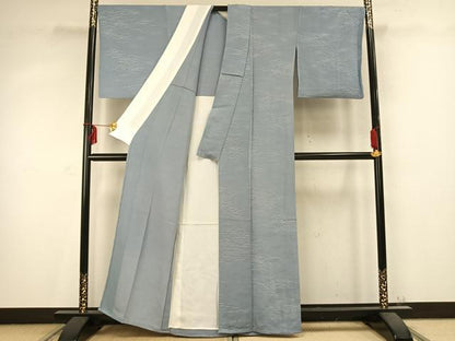 平和屋着物▽上質な小紋 単衣 芝文 正絹 逸品 AABC0529fy