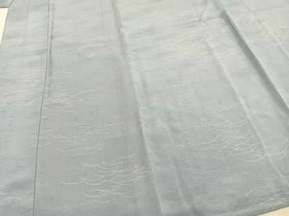 平和屋着物▽上質な小紋 単衣 芝文 正絹 逸品 AABC0529fy