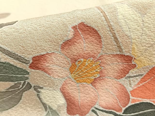平和屋着物▽訪問着 単衣 友禅 枝花文 暈し染め 正絹 逸品 AABC0531fy