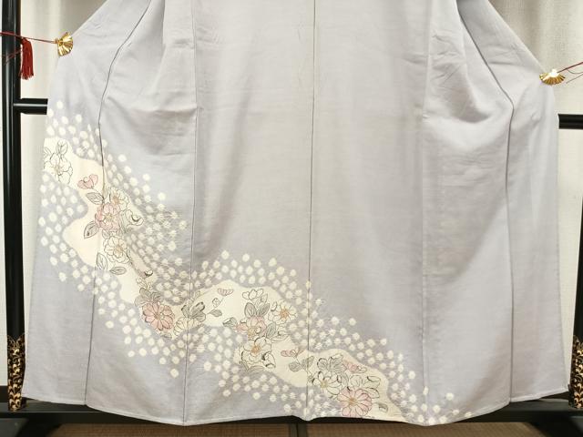 平和屋着物▽訪問着 単衣 紬地 絞り 辻が花 正絹 逸品 AABC0533fy